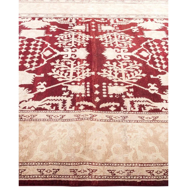 Solo Rugs Vintage Tribal Hand Knotted Wool Area Rug, Burgundy - 6'2" X 8'9" For Sale - Image 4 of 9