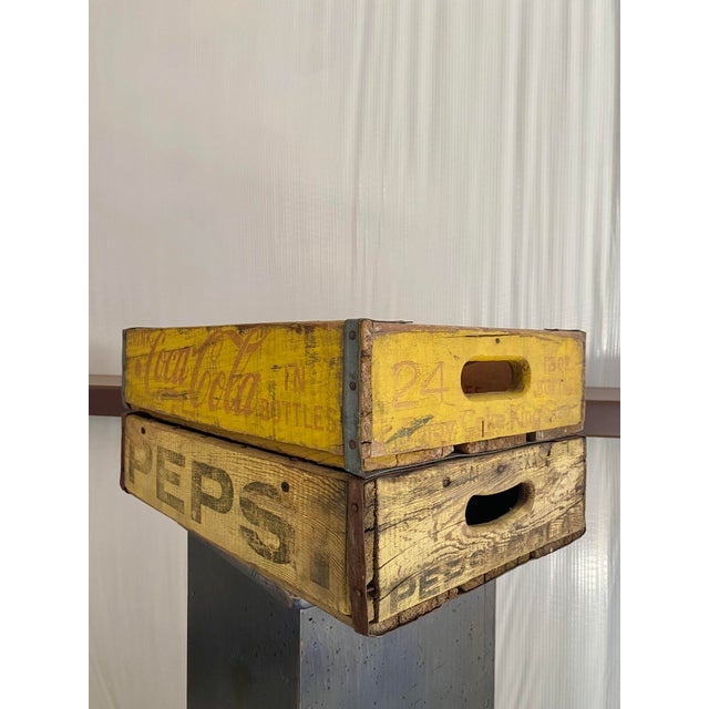 Mid 20th Century Primitive Wood Soda Crates, a Pair For Sale - Image 5 of 12