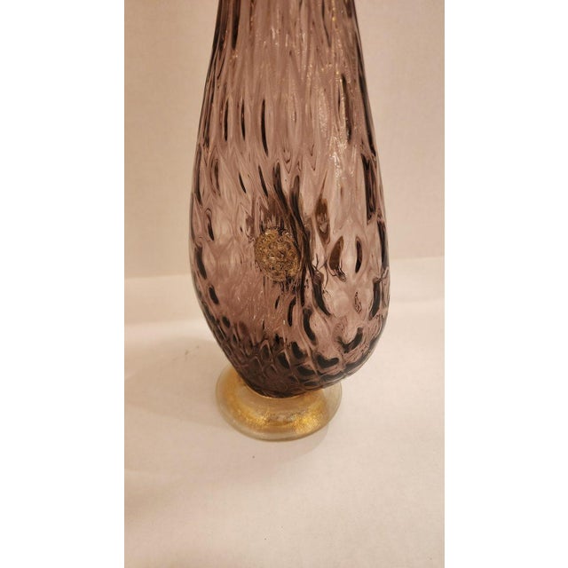 Glass Early 20th Century Murano Style Amethyst and Gold Decanter For Sale - Image 7 of 9