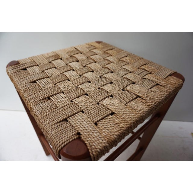 Mid-Century Modern Mid-Century Wood and Rope Stool, 1960s For Sale - Image 3 of 14