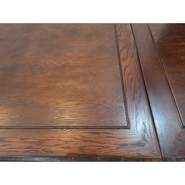 1920s Antique 1920s Rustic Spanish Jacobean Extra Large Dining Table 9 Feet Open For Sale - Image 5 of 12
