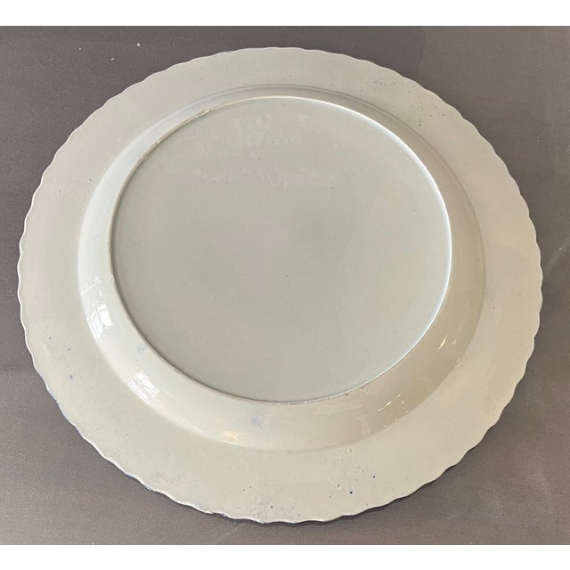 Ceramic Antique Early 19th Century English Georgian Pearlware Creamware Blue Feather or Shell Edge Dinner Plates - Set of 5 For Sale - Image 7 of 16