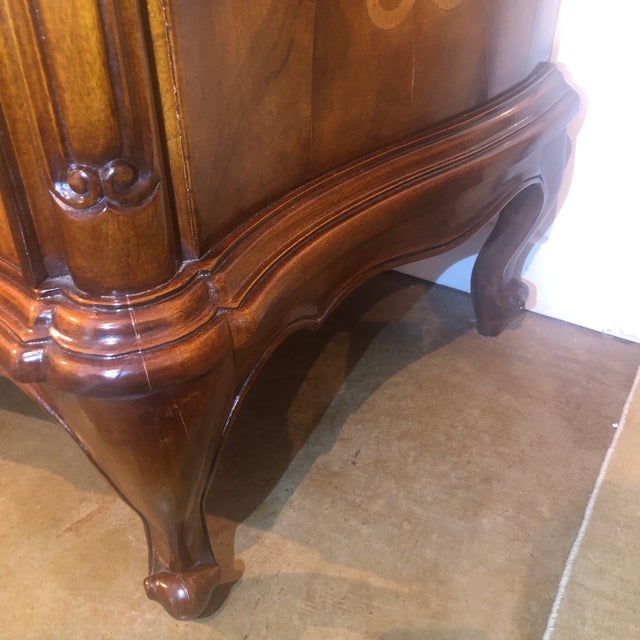 1990s Italian 3 Drawer Shaped Walnut Chest of Drawers For Sale - Image 9 of 13