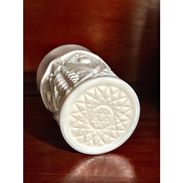 Mid-Century Modern Vintage Milk Glass Tumbler: Star & Button Pressed Glass For Sale - Image 3 of 7