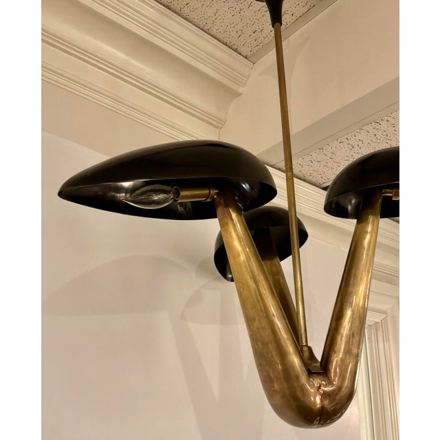 Arteriors Home Arteriors Modern Black and Gold Everglades Chandelier For Sale - Image 4 of 5