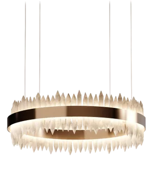 Uranus 2 D120 Round Alabaster Pendant by Alabastro Italiano