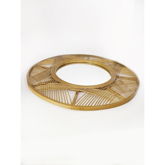 Large Mirror Made of Wood and Rush, France, 1980 For Sale - Image 8 of 10