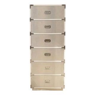 Mid 20th Century Mod Space Age Six-Drawer Metal Highboy Dresser For Sale