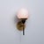 Italian Brass Black Lacquered Metal and Opaline Glass Globe Wall Sconce, 1950s For Sale - Image 6 of 8
