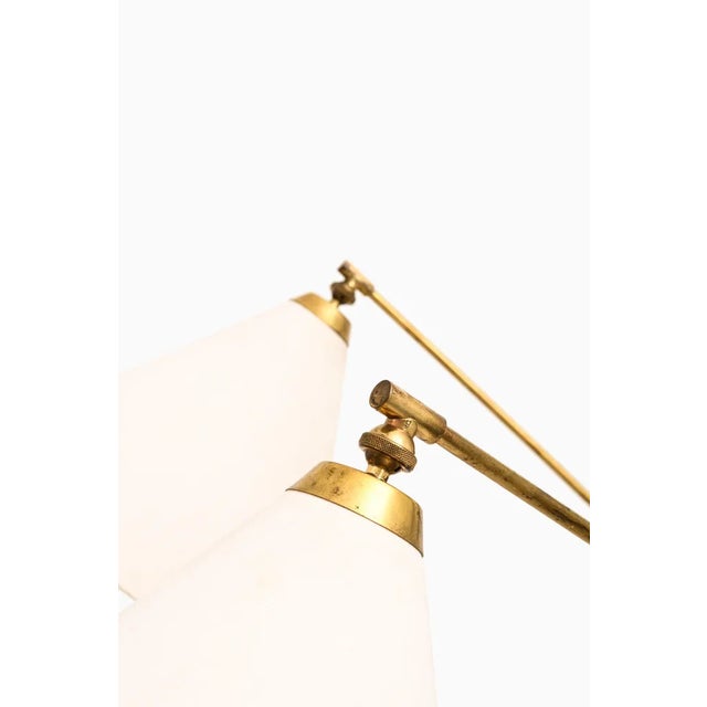 1960s Floor Lamps in Brass with Original Shades attributed to T. H. Valentiner, 1960s, Set of 2 For Sale - Image 5 of 9