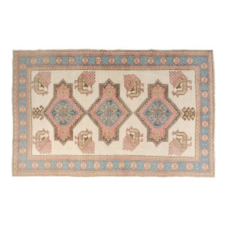 Vintage Turkish Area Rug, Hand-Knotted Wool, Whimsical Bird Motif For Sale