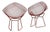 Diamond Chairs in Red Lacquer by Harry Bertoia for Knoll International, 1950s, Set of 2 For Sale