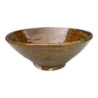 1970s Moroccan Amber Tamegroute Bowl For Sale