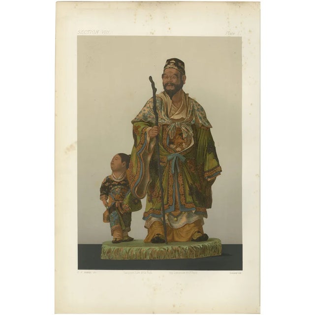 Audsley, Figurines Depicting a Sage and Attendant, 1884, Paper For Sale