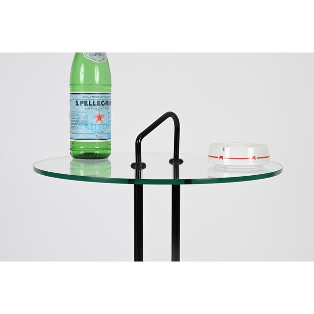 Side Table in Metal with Crystal and Carrara Marble by Magistretti, Italy, 1970s For Sale - Image 11 of 13