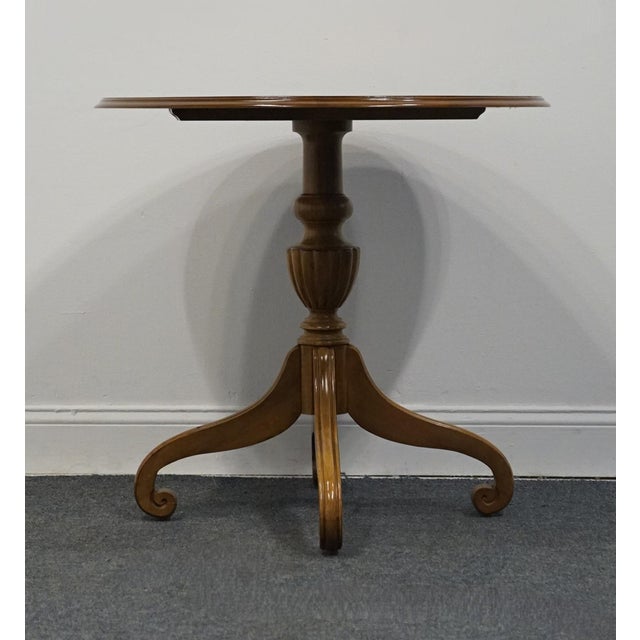 Brown Ethan Allen Heirloom Maple Nutmeg Colonial Early American 30" Round Accent Table 10-8813 For Sale - Image 8 of 10