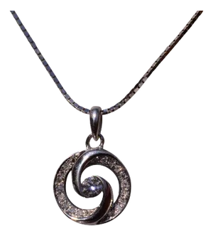 The 127th Street: Spiralized Diamond Necklace in White Gold