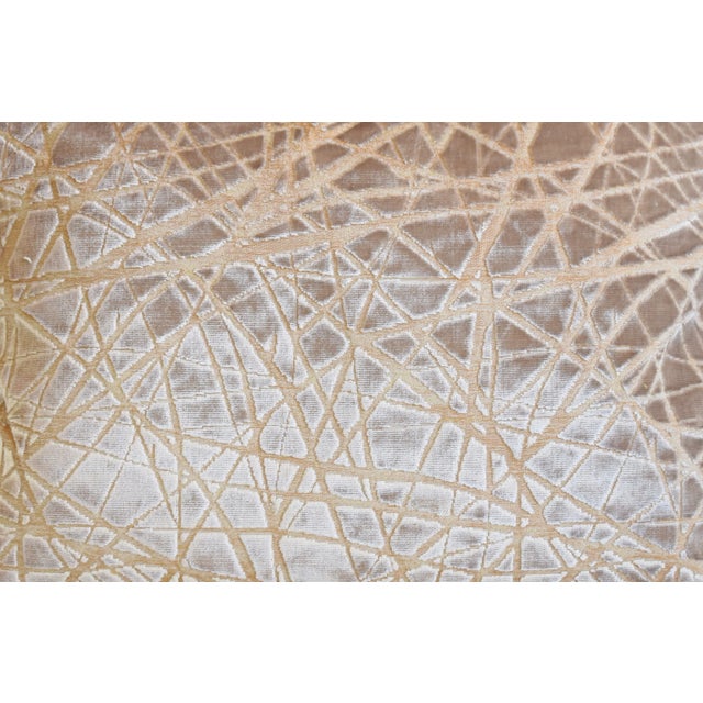 Custom-tailored pillow in Kravet Couture "Parisio" cotton-blend cut velvet fabric from their Linherr Hollingsworth...