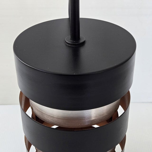 Scandinavian Eiffel Pendant Light in Steel by Jo Hammerborg for Fog & Morup, 1960s, in Very Good conditions. Designed 1960...