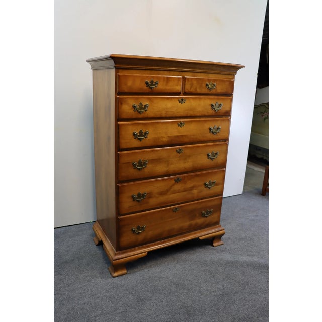 Chippendale Cushman Classic Chippendale Style Solid Maple Chest of Drawers For Sale - Image 3 of 7