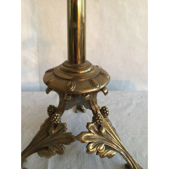 1940s Italianate Brass Candelabra With Scrolled Leaf Detailing For Sale - Image 11 of 11
