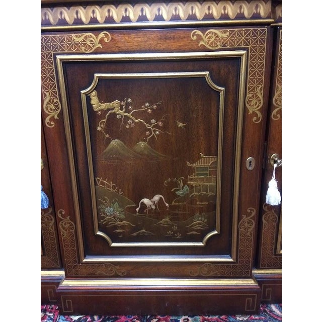 Brown Chinoiserie China Cabinet, Kindel Furniture For Sale - Image 8 of 17
