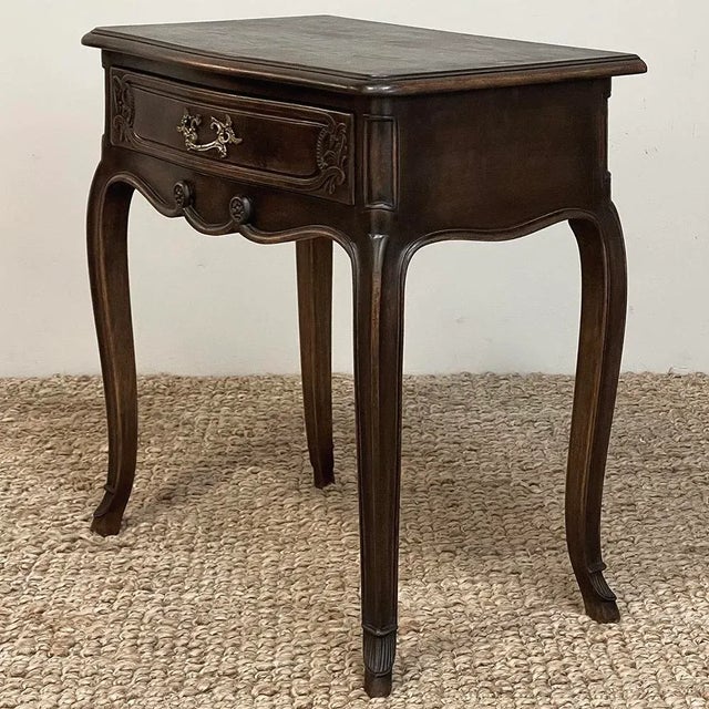 Antique Country French Louis XV Walnut Nightstand ~ End Table will make the perfect accompaniment to any seating group,...