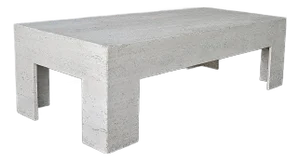 Rectangular Vintage Unfilled Travertine Coffee Table