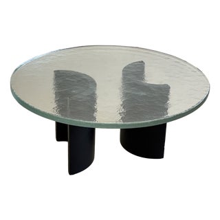 Coffee Table in Cast Glass and Travertine from Heinz Lilienthal, 1970 For Sale