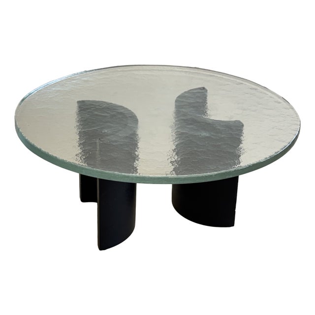 Coffee Table in Cast Glass and Travertine from Heinz Lilienthal, 1970 For Sale