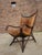 Mid-Century Modern Bamboo and Leather Sculptural Fan Back Lounge Chair, 1960s For Sale - Image 3 of 18