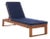 Sophie Chaise Lounge, Natural/Navy Cushion White Piping For Sale