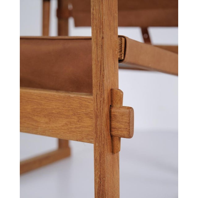 Model 60 Chair in Oak and Saddle Leather by Kai Winding for Poul Hundevad, 1960s For Sale - Image 6 of 14