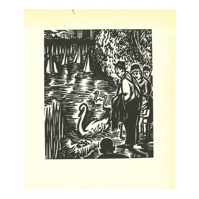 Frans Masereel, The Park, 1964, Woodcut For Sale