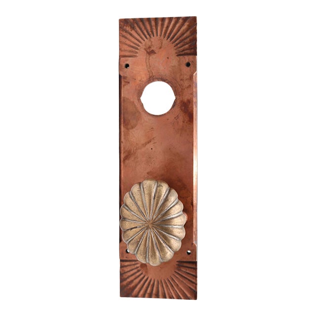 Vintage Bronze Fluted Oval Entry Door Knob Set For Sale