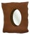 Vaca Colgada Wall Mirror in Leather and Metal Frame by Oscar Maschera For Sale