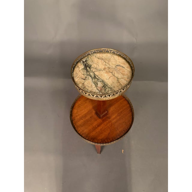 Brown French Neoclassical Style Mahogany Side Table With Marble Top, Circa 1890 For Sale - Image 8 of 15