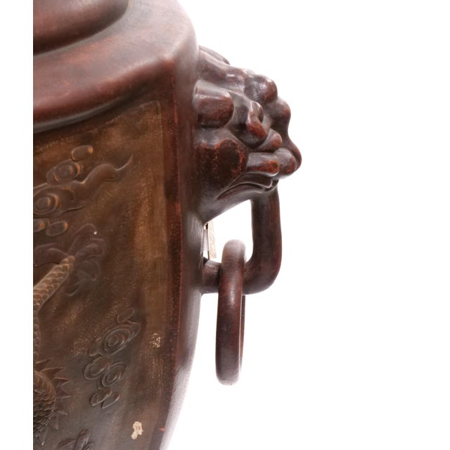 Antique Chinese Terracotta Dragon Vases / Footed Base, Late 19/Early 20th Century For Sale - Image 10 of 14