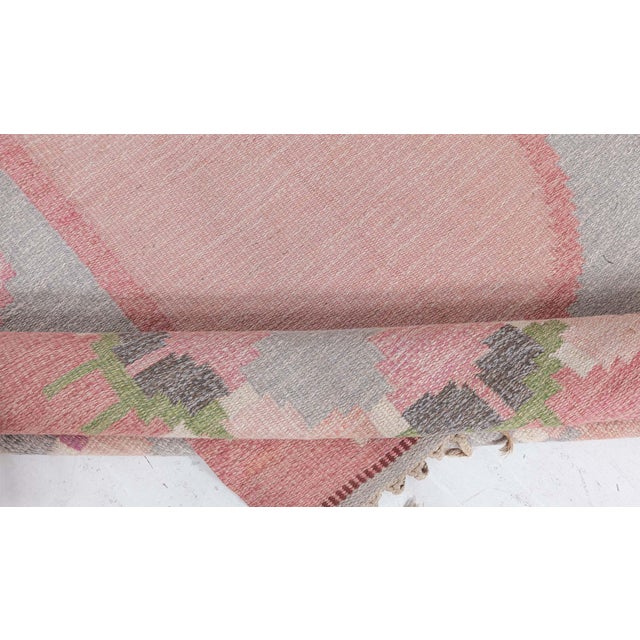 Textile Doris Leslie Blau Vintage Swedish Flat Woven by Ingegerd Silow For Sale - Image 7 of 9