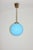 Modern Pendant Lamp with Blue Glass Shade, 1940s. For Sale - Image 3 of 8