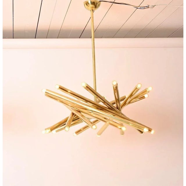 1960s 24 Light Brass Chandelier from Stilnovo, 1960s For Sale - Image 5 of 10