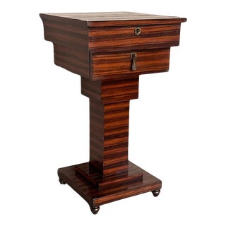 Mahogany Art Deco Sewing or Jelwery Box on Stand, Circa 1860 For Sale