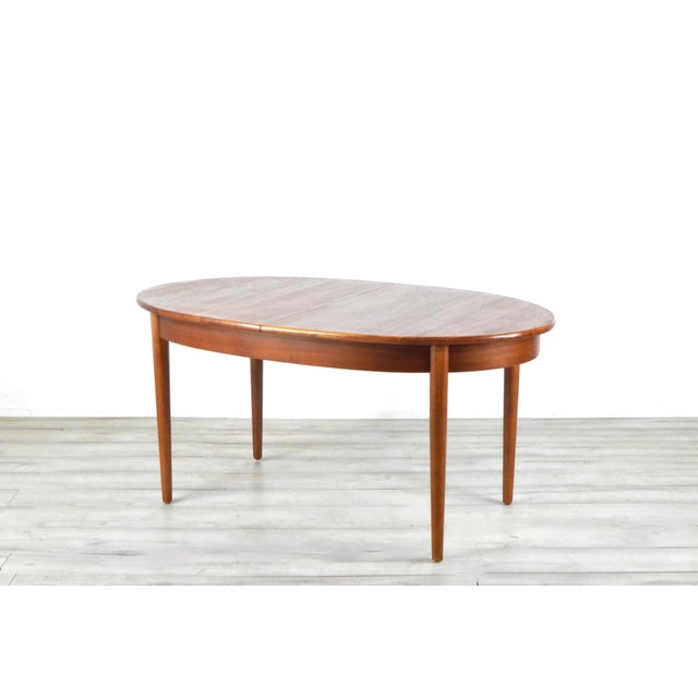 Brown Mid-Century Modern Extendable Oblong Dining Table in Teak, 1960s For Sale - Image 8 of 10