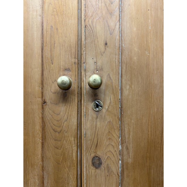 Wood 19th Century English Pine Linen Press For Sale - Image 7 of 9