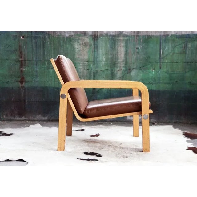 Mid-Century Modern Mid Century Thonet Oak Bentwood & Chrome Armchair For Sale - Image 3 of 11