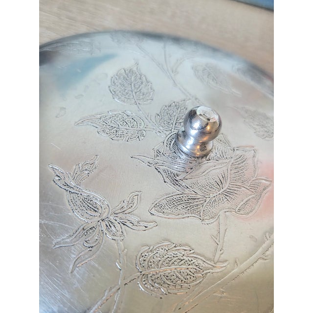 Mid-Century Modern Vintage Mid-Century Modern Hammered Aluminum & Divided Glass Vanity Jar For Sale - Image 3 of 5