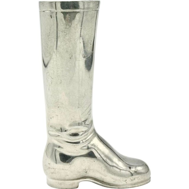 Metal Vintage Brooks Brothers Equestrian Pewter Riding Boot Paperweight For Sale - Image 7 of 11