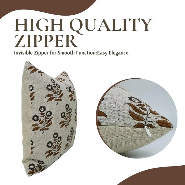 Traditional Block Print Cushion Cover 26x26 Inch Throw Pillow for Home Decor-Neha For Sale - Image 3 of 5