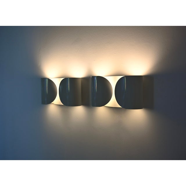 White Foglio Wall Lamps by Tobia & Afra Scarpa for Flos, 1960s, Set of 2 For Sale - Image 6 of 13