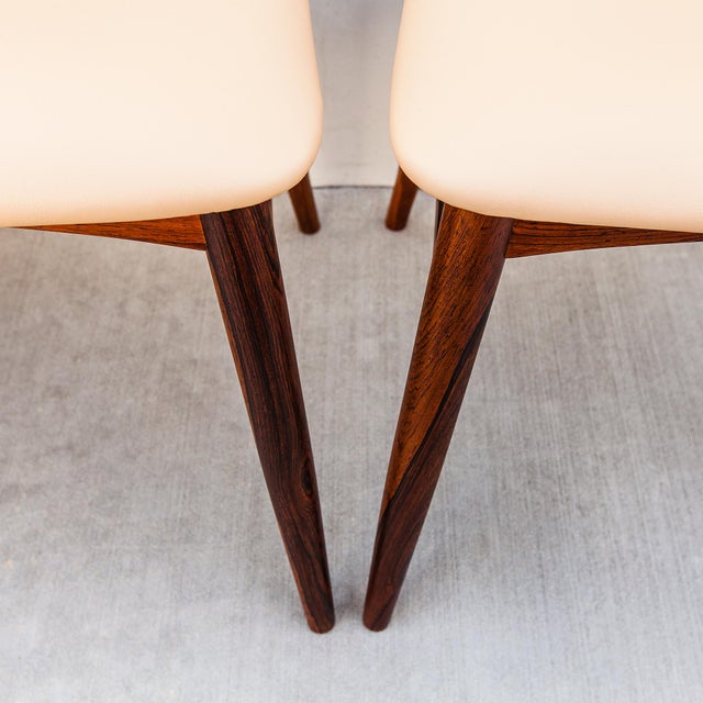 1960s Restored Danish Mid Century Modern Rosewood "Eva" Dining Chairs by Niels Koefoed For Sale - Image 9 of 14